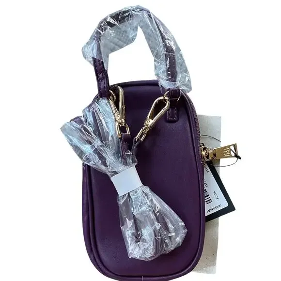 NWT Badgley Mischka Phone Case Glam Vegan Leather Plum Purple Crossbody MSRP $59 - Picture 3 of 5
